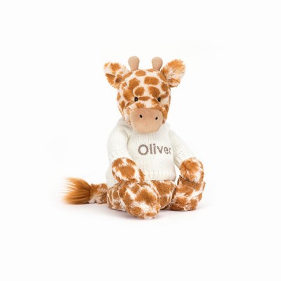 Jellycat Bashful Giraffe with Cream Jumper USA | 26710XHJA